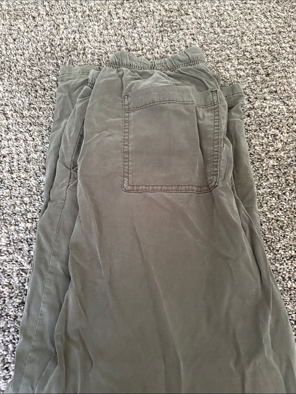 American Eagle Outfitters Olive Wide-Leg Drawstring Pants - Picture 3 of 3